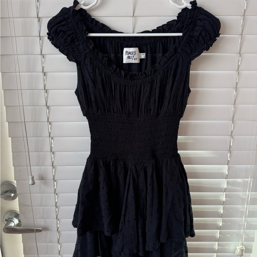 Princess Polly Black Ruched Dress